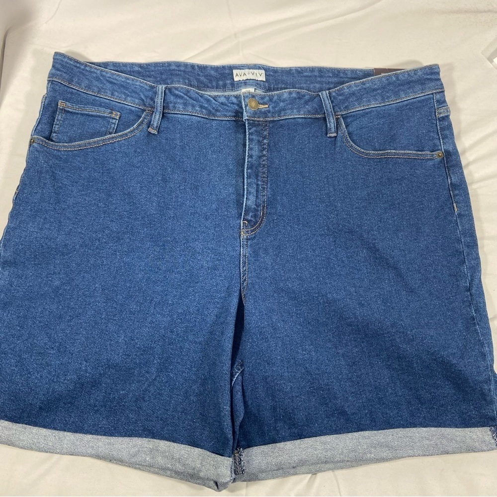 Ava & Viv Women’s High Rise Bermuda Shorts Size 26W Denim Casual